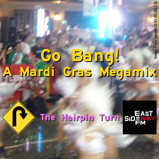 A motion-blurred image of the Sydney Gay and Lesbian Mardi Gras parade